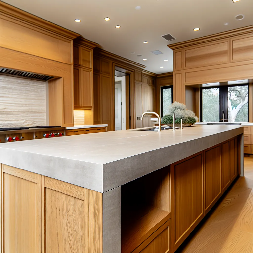 Oak cabinetry detail